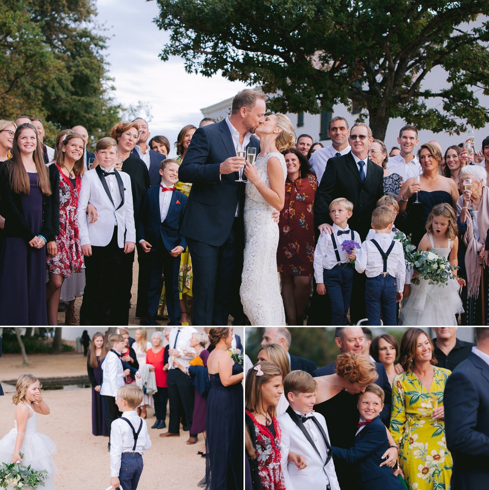 guests at elegant Groot constantia wedding