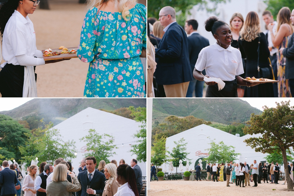 guests mingling at wedding
